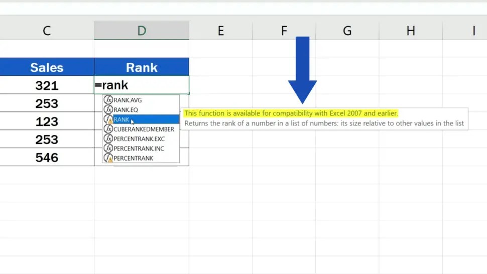 How to Calculate a Rank in Excel