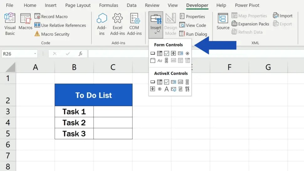 How to Insert a Checkbox in Excel