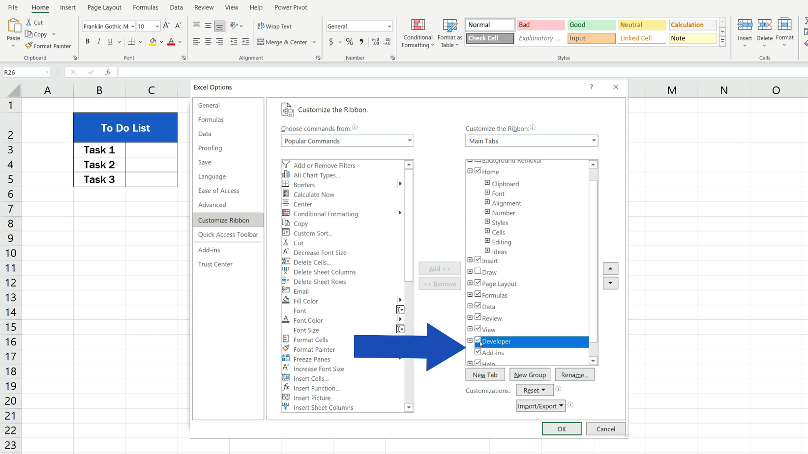 How to Insert a Checkbox in Excel