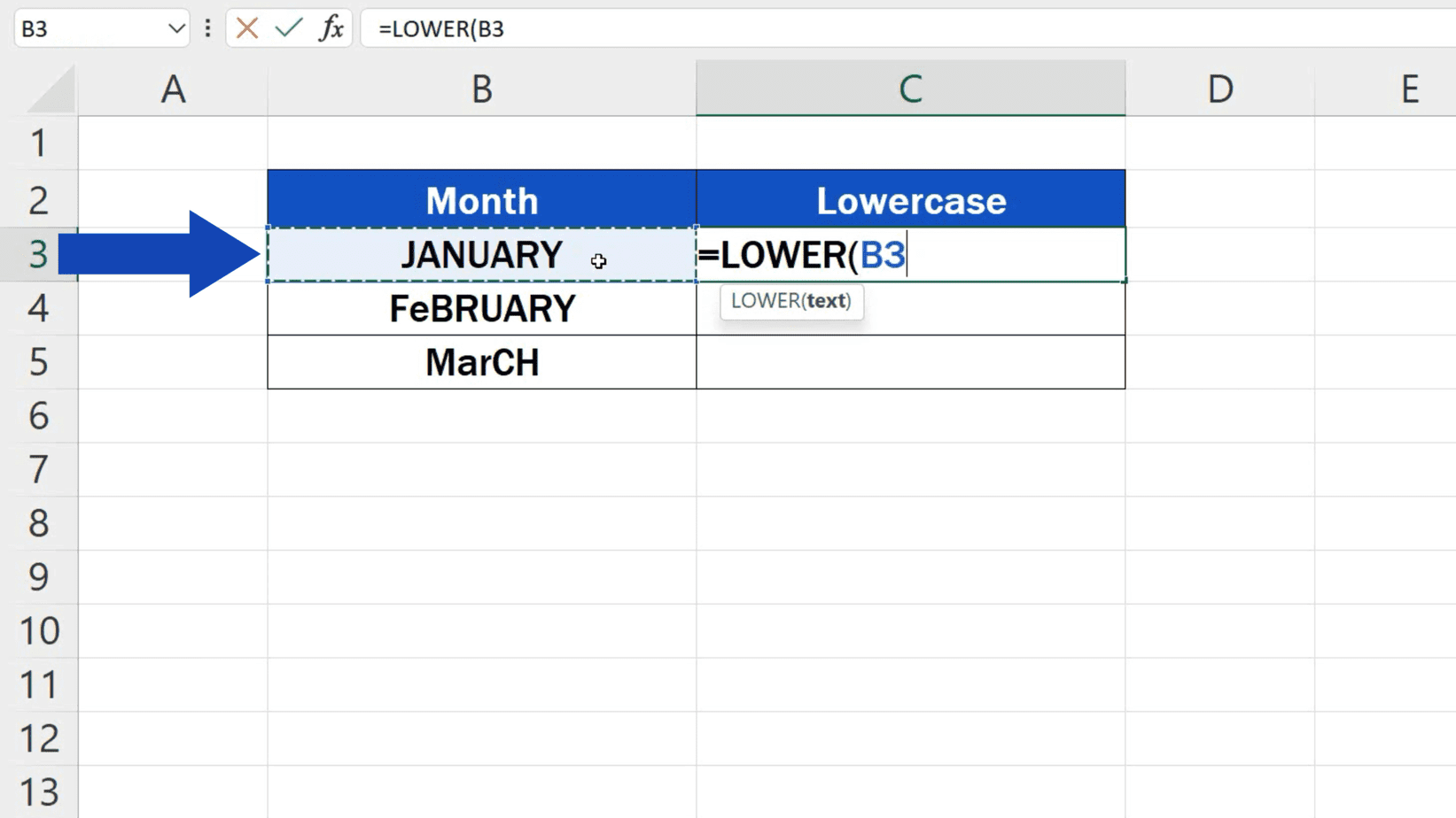 How to Change Capital Letters to Lowercase in Excel