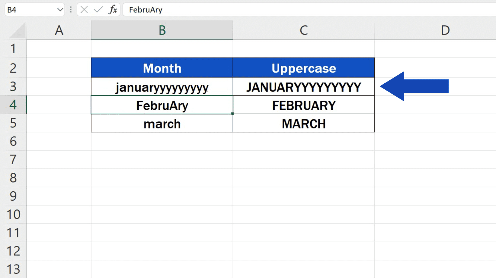 How to Change Lowercase to Uppercase in Excel