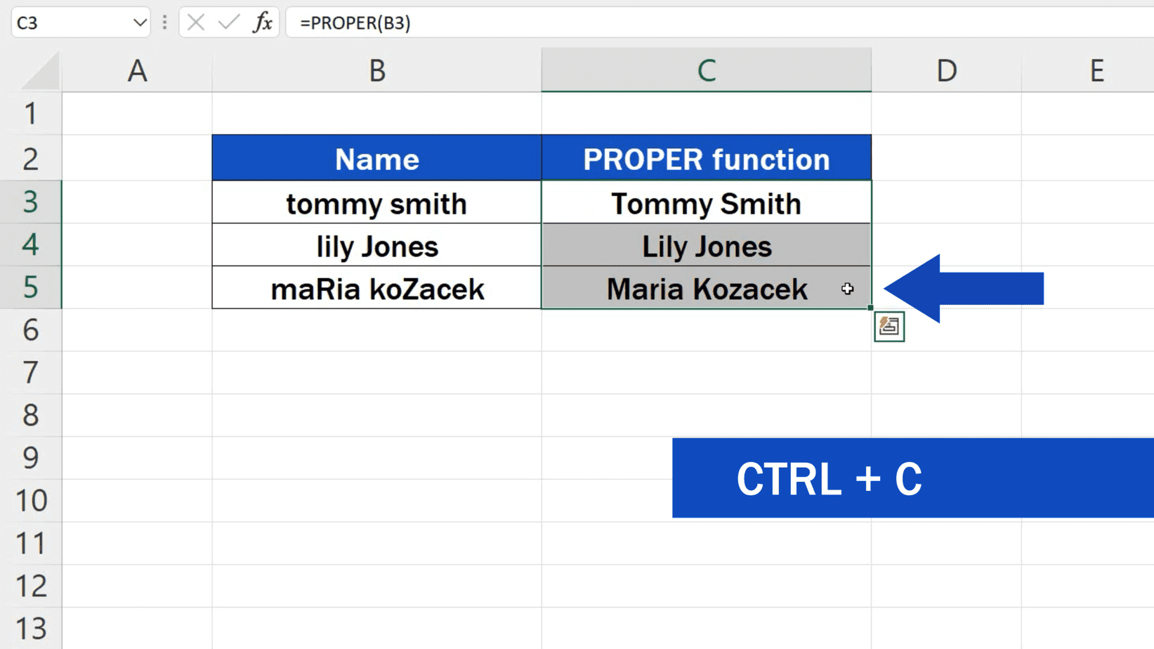 How to Capitalize First Letters in Excel