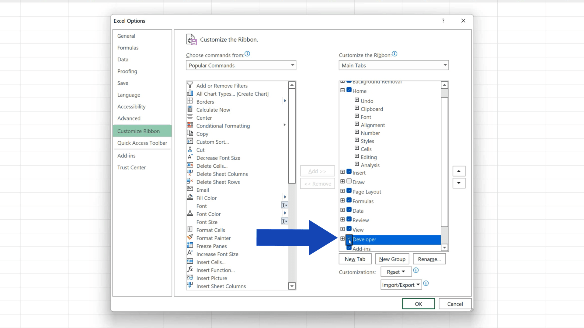 How to Add Developer Tab in Excel
