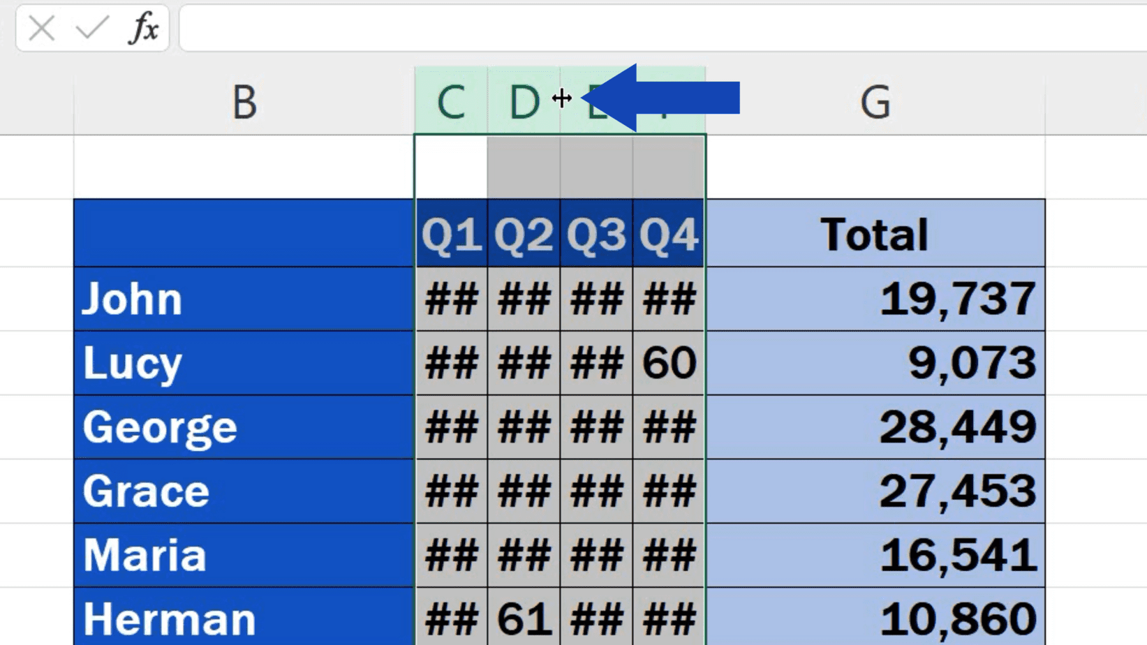 How to Resize Multiple Columns in Excel