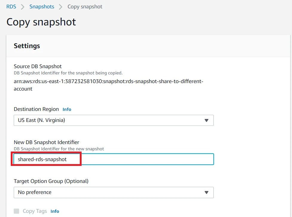 How to share RDS Snapshot from one AWS Account to another