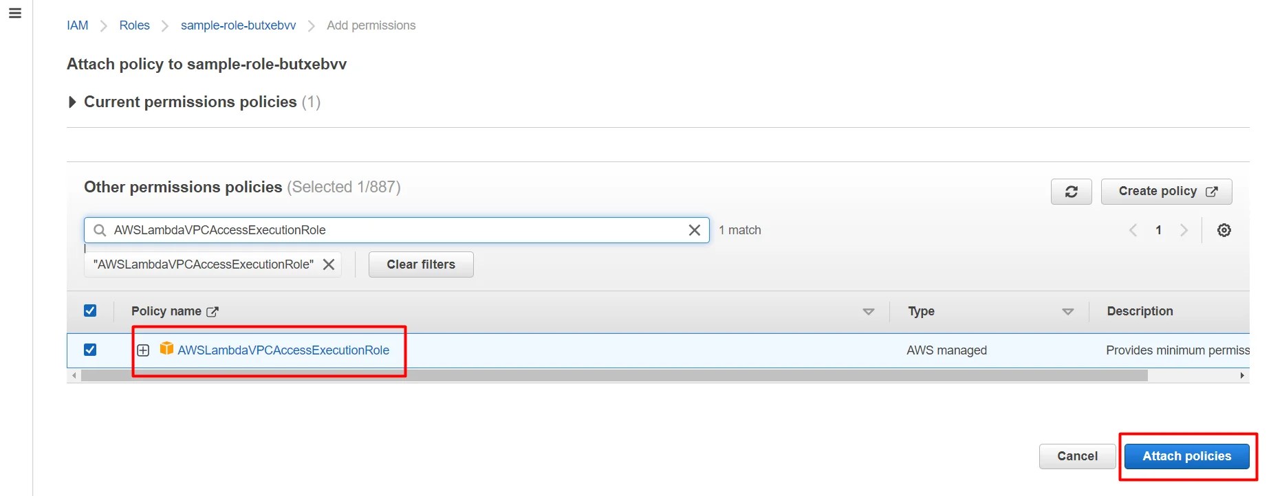 How to configure Lambda to run within VPC easydeploy
