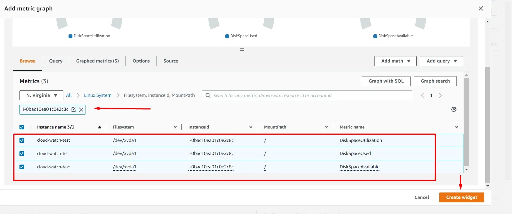 How to setup Memory (RAM) and diskspace monitor for EC2 instance