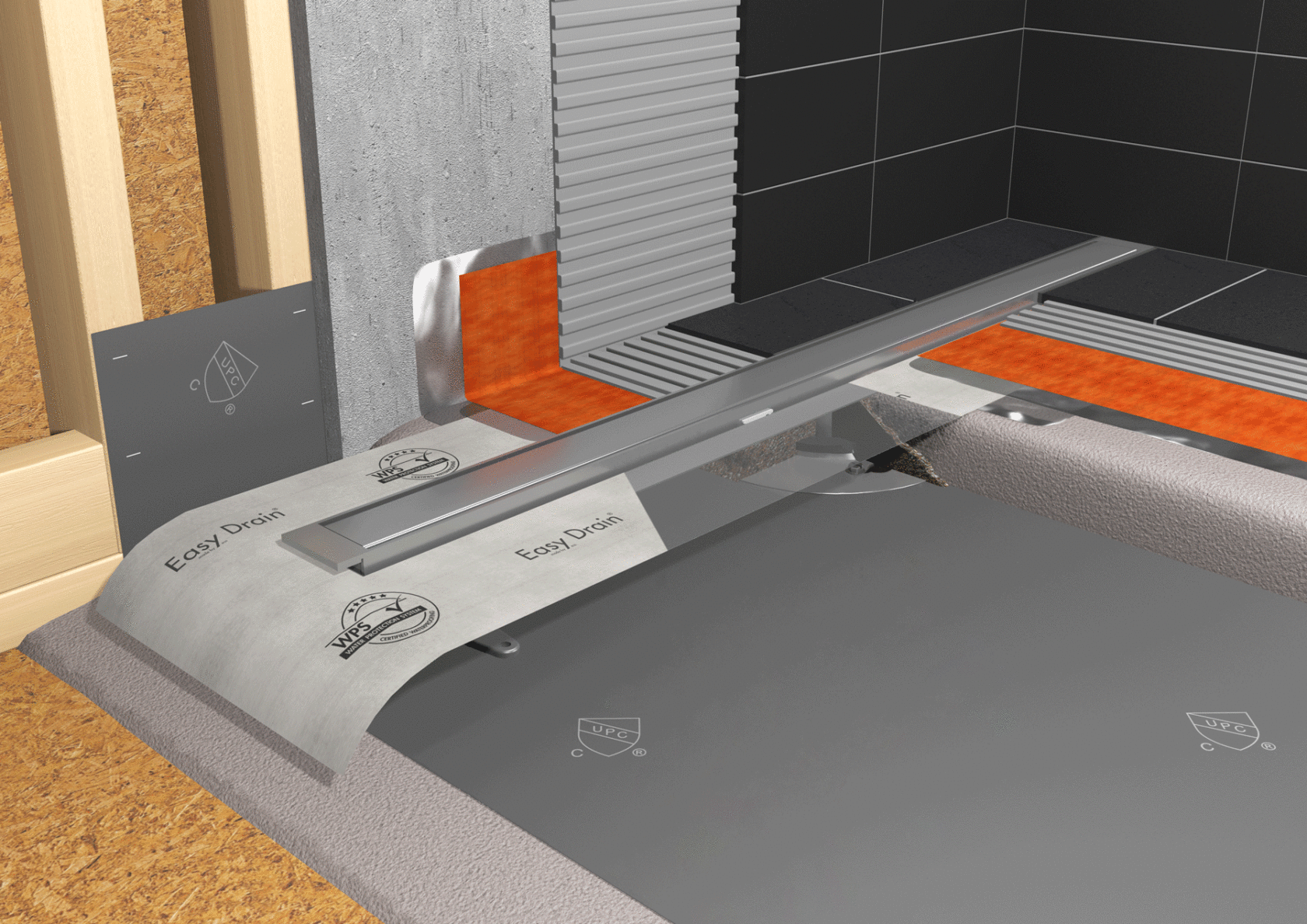 Can a shower drain be placed in a wooden subfloor? Easy Drain