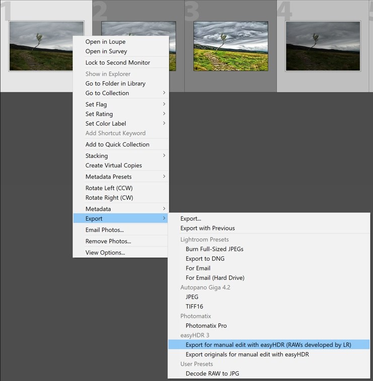 Adobe Lightroom Plugin for easyHDR HDR software