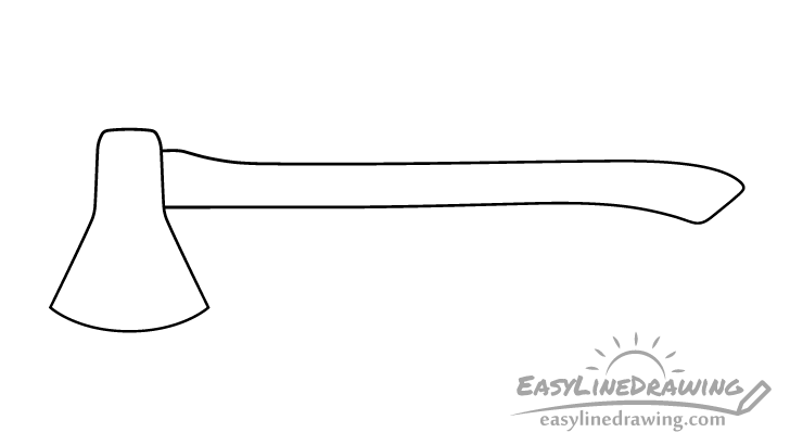 How to Draw an Axe Step by Step EasyLineDrawing