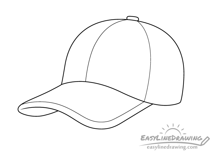 How to Draw a Baseball Cap Step by Step EasyLineDrawing