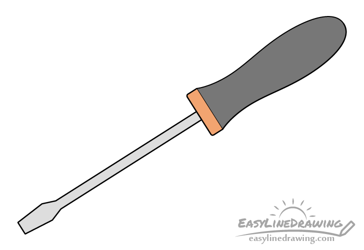 How to Draw a Screwdriver Step by Step EasyLineDrawing