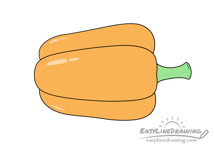 How to Draw a Bell Pepper Step by Step EasyLineDrawing