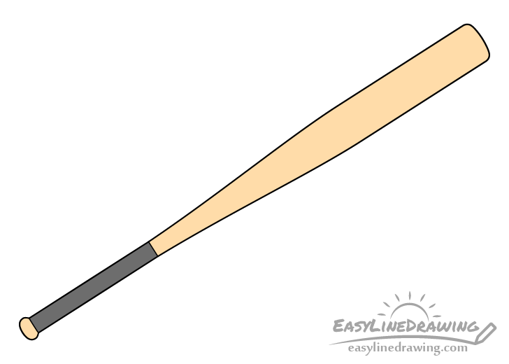 How to Draw a Baseball Bat Step by Step EasyLineDrawing