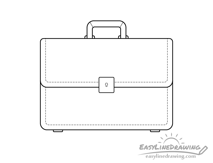 How to Draw a Briefcase in Six Steps EasyLineDrawing