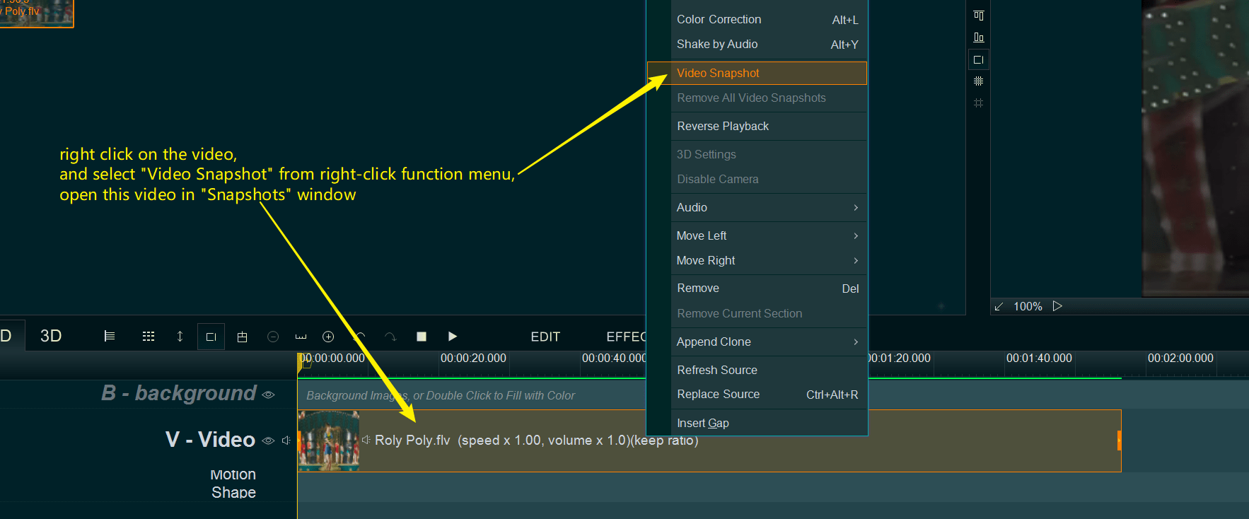 How to capture video snapshots and merge them as a new picture to