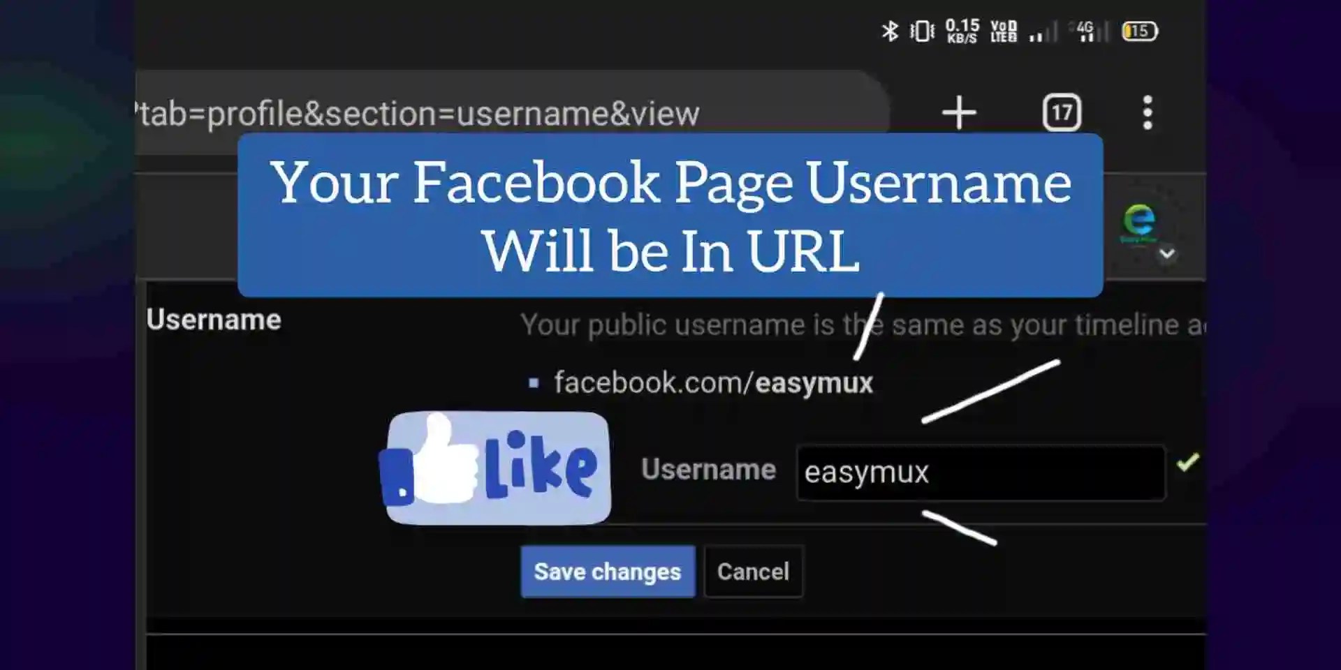 How To Change Facebook Page Username And URL On Mobile? Easymux