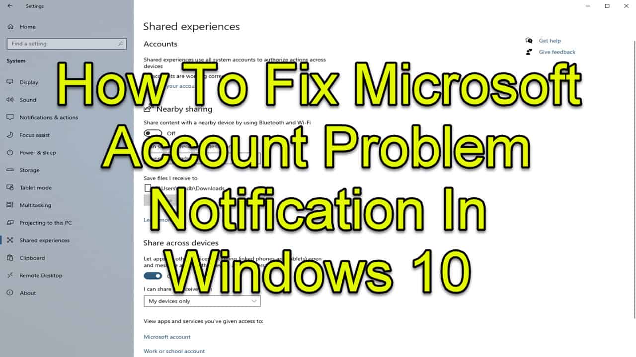 How to Stop Microsoft Account Problem Notification in Win10