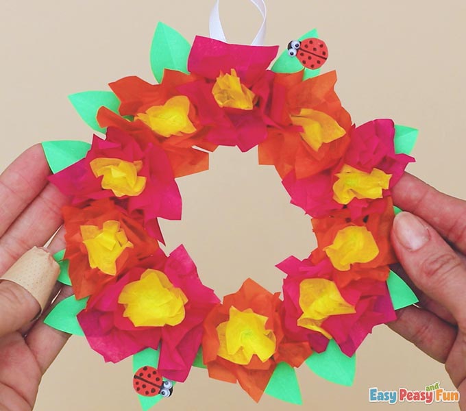 Paper Flower Wreath - Easy Peasy and Fun