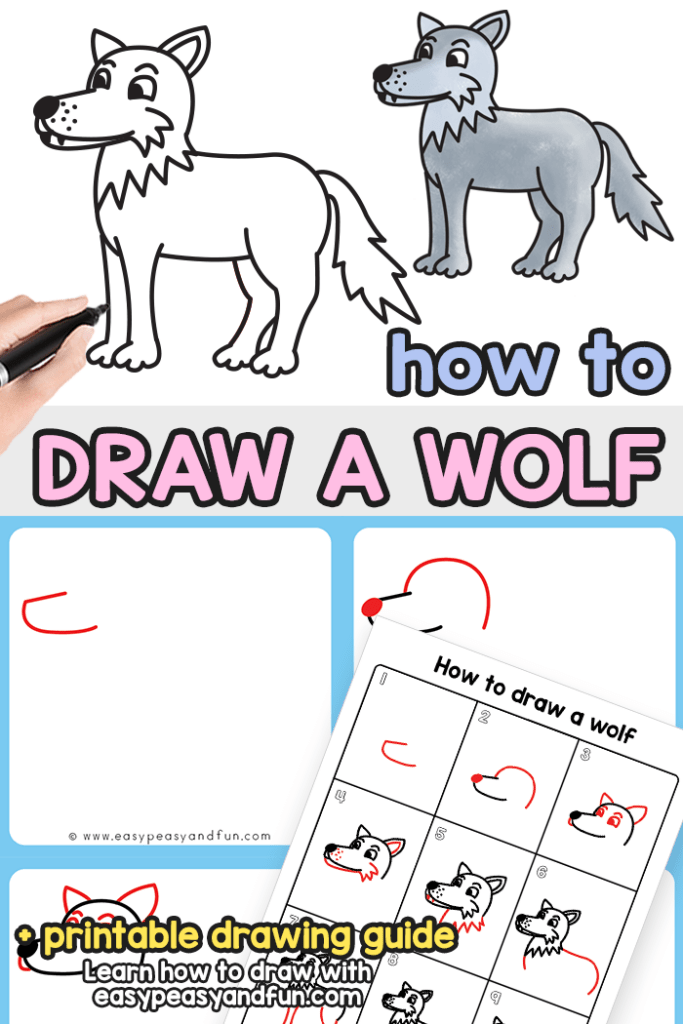 How to Draw a Wolf Step by Step Drawing Tutorial Easy Peasy and Fun