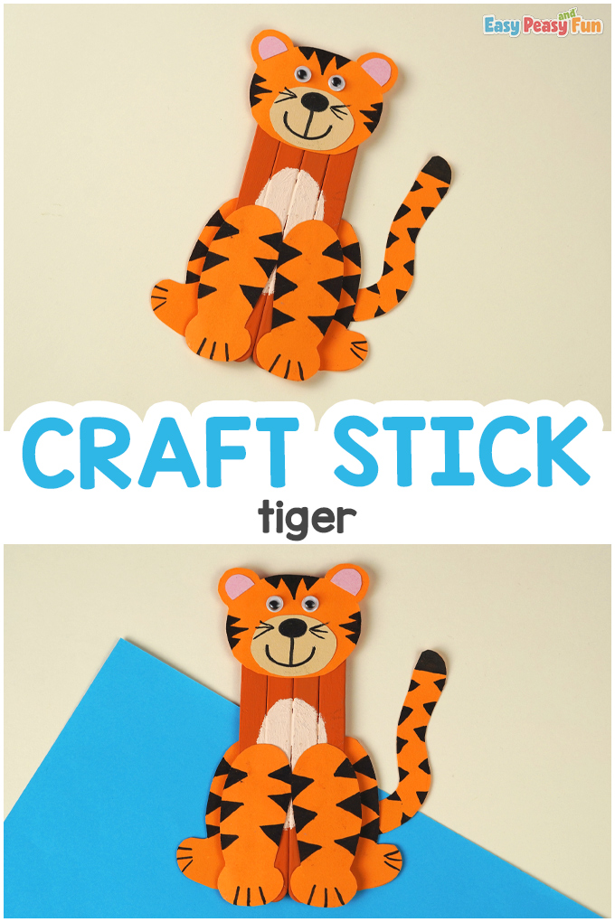 Craft Stick Tiger Easy Peasy and Fun