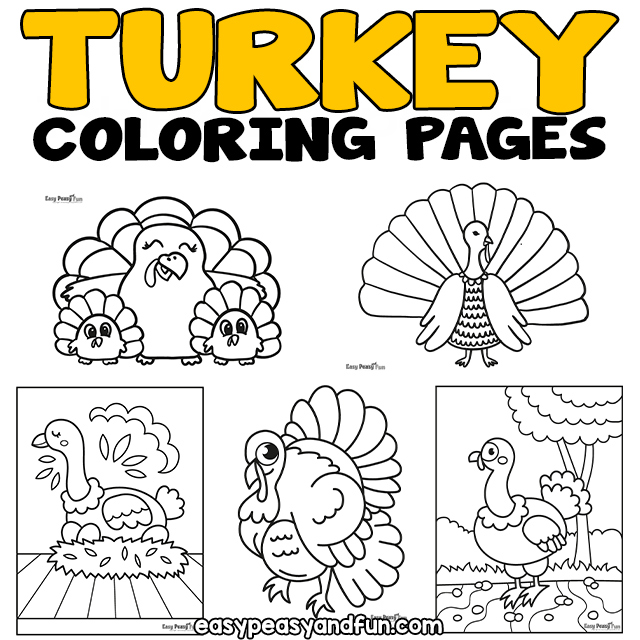 Easy Turkey Coloring Pages