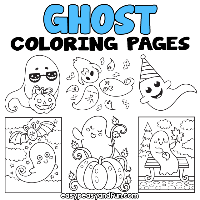 Printable Ghost Coloring Pages 30 Sheets Easy Peasy and Fun