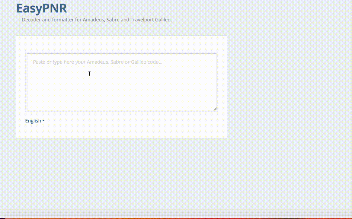 Examples of Amadeus PNR