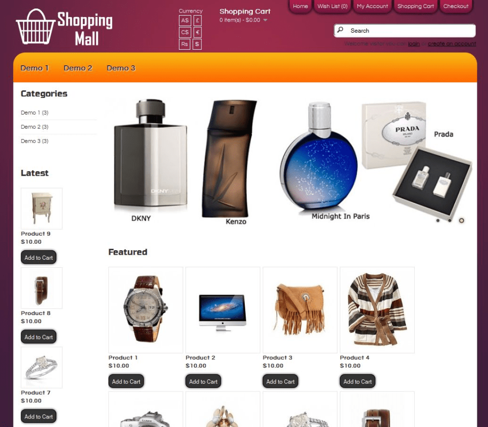 48+ Shopping Mall site Template PNG