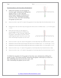 Transformations of Functions Worksheets