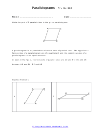 Parallelogram Worksheets
