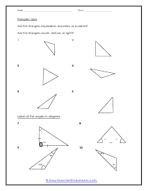 Classifying Triangles Worksheets
