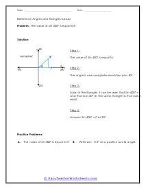 Reference Angles and Triangles Worksheets