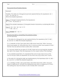 Polynomial Word Problems Worksheets