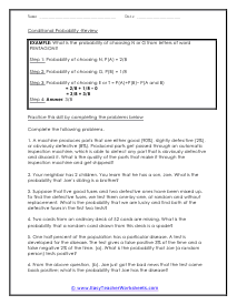 Conditional Probability Worksheets