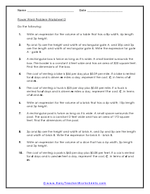 Exponential Word Problems Worksheets