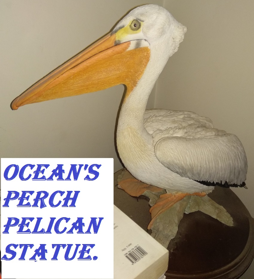 Vintage Statue Pelican White wildlife art sculpture limited edition of