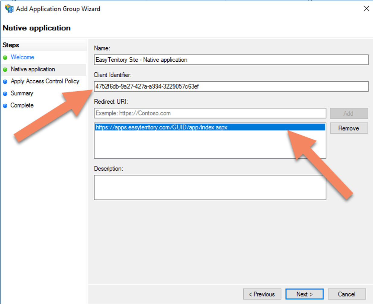Windows ADFS Configuration for EasyTerritory EasyTerritory