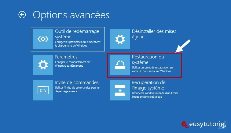 Comment afficher mes points de restauration dans.