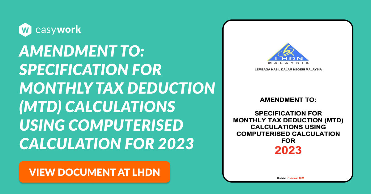 The LHDN's new tax rate 2023 easywork.asia