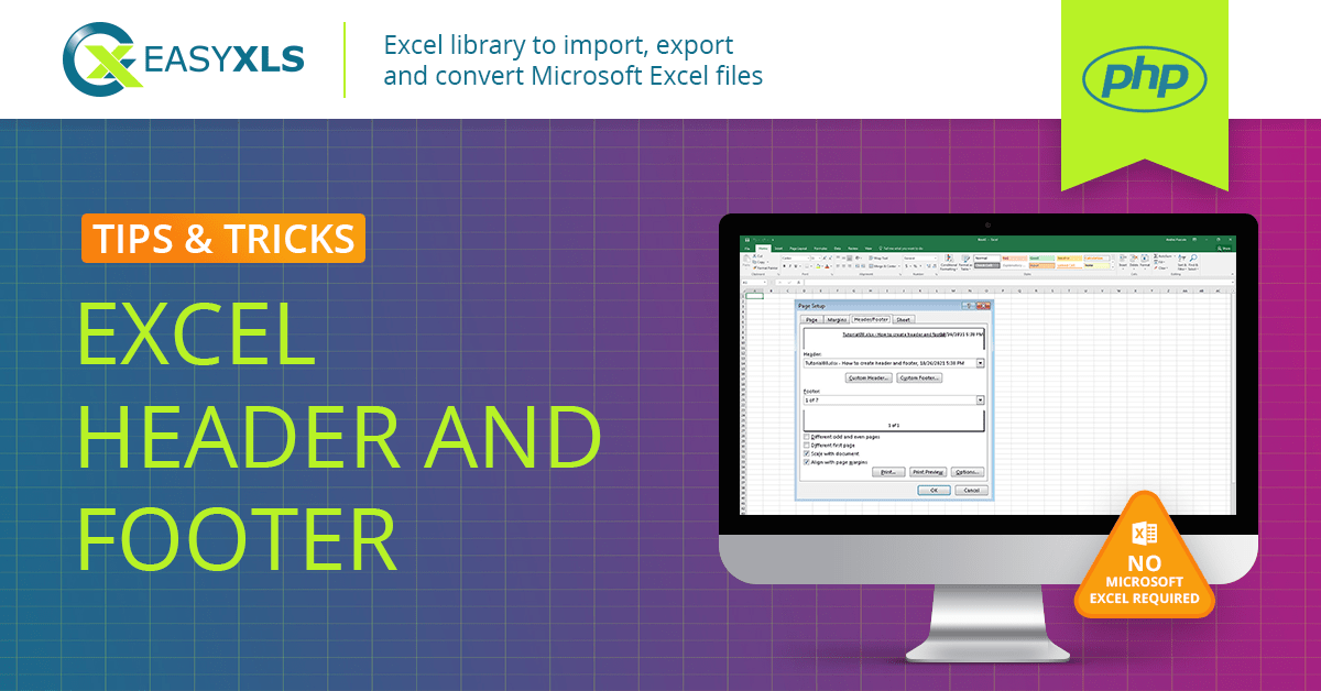 Export Excel file with header and footer in PHP EasyXLS Guide