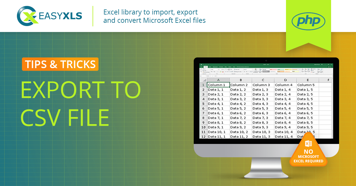 Export data to CSV file in PHP EasyXLS Guide