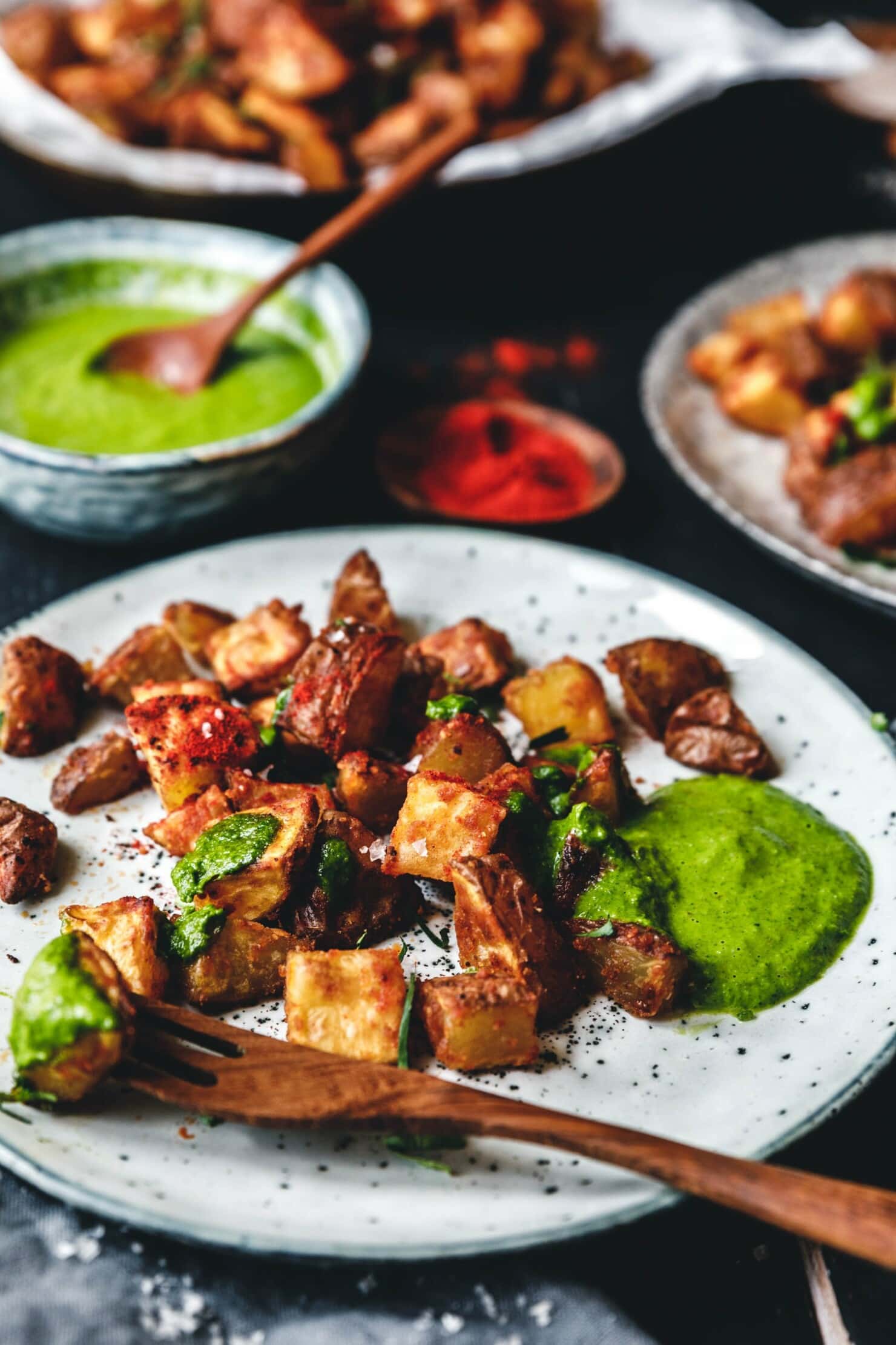 Patatas Bravas mit Mojo Verde · Eat this! Foodblog • Vegane Rezepte