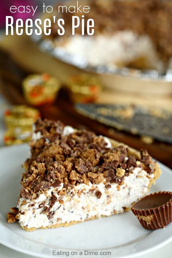 Peanut butter cup pie no bake recipe is so quick and easy! Reeses Pie Recipe - Easy Reese's Peanut Butter Pie Recipe