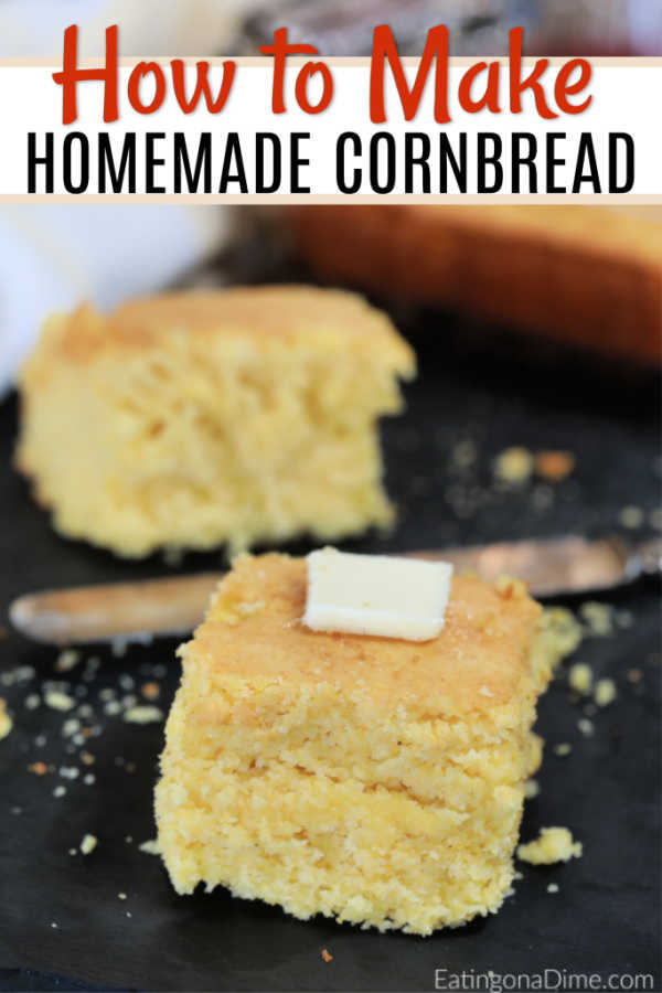 Easy Homemade Cornbread recipe Simple Buttery Cornbread recipe