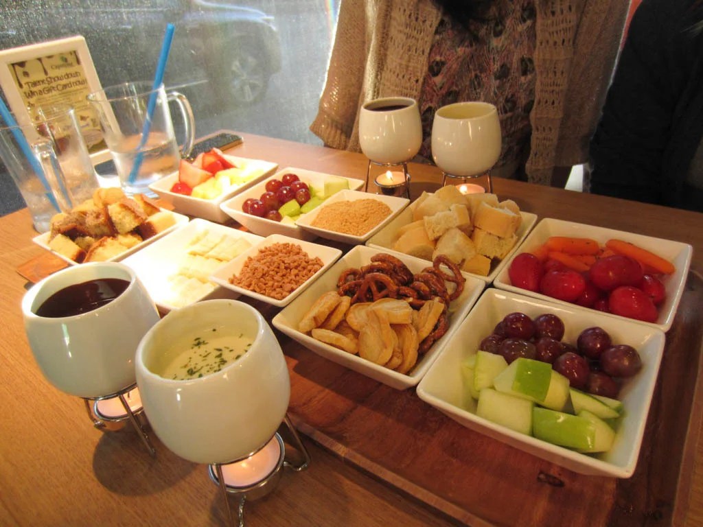 Capstone Tea & Fondue Chocolate. Cheese. Yum. EATING