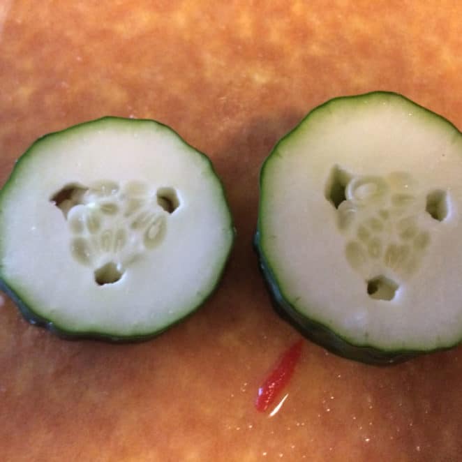 Cucumber with tidy, tiny holes