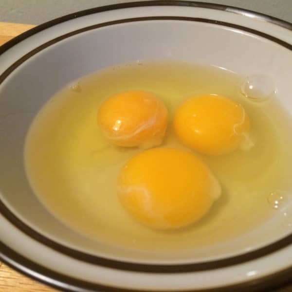 Stringy blobs on egg yolks?