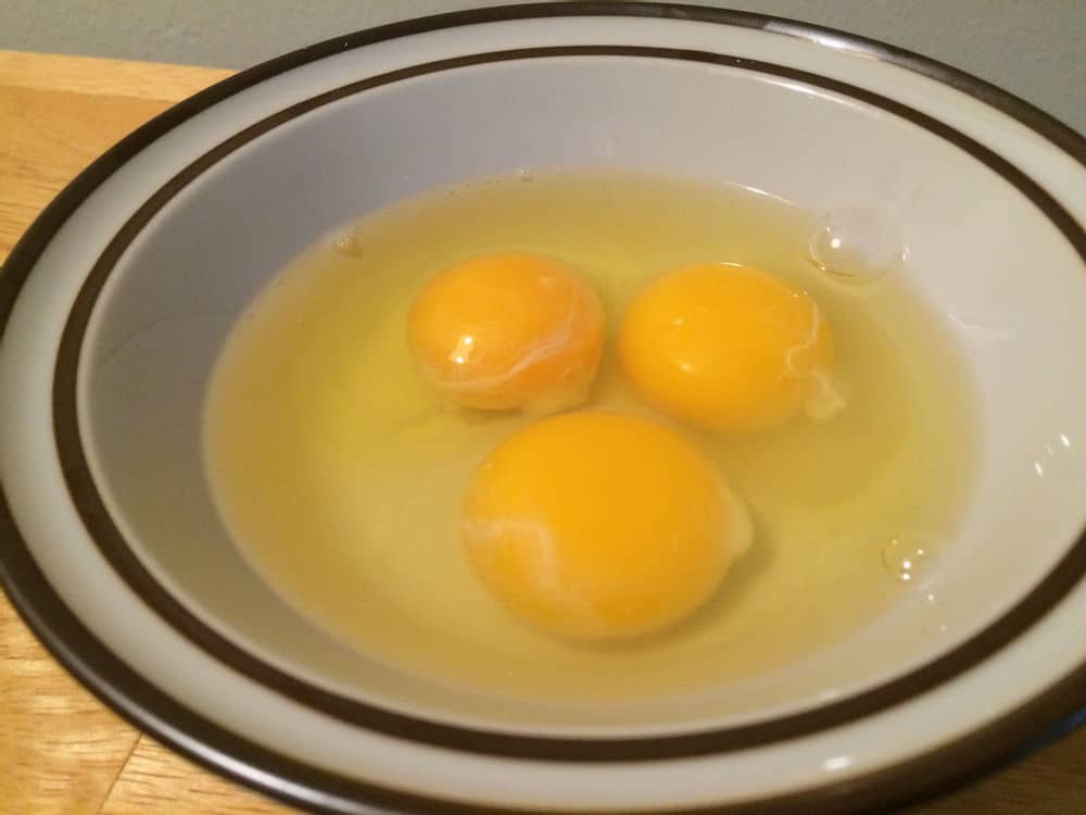 Stringy blobs on egg yolks?