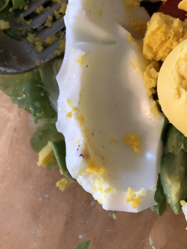 Black speck in your hardboiled egg white?